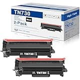 TN730 TN-730 Black Toner Cartridges 2 Pack Compatible TN730 Toner Cartridge Replacement for DCP-L2550DW MFC-L2710DW L2750DW L2750DWXL Printer