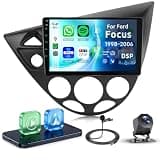 Rimoody 9 Inch Car Stereo for Ford Focus 1998-2006, Wireless CarPlay Android Auto MP5 Player with IPS Touchscreen Bluetooth FM/RDS DSP Vi-Link You-Tube Mirror Link, Backup Camera SWC