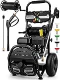 4200PSI Gas Pressure Washer 4.0GPM Gas Power Washer 212CC Gas Powered Washing Machine Commercial High Pressure Washer with 25ft Hose&5 Nozzles for Patio Garden Yard Vehicle,EPA/CARB/ETL