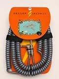 Heller Electric Coiled Guitar Cable, 30ft, Electric Guitar & Bass Compatible, 1/4" Straight Plugs, 20AWG OFC, Professional Grade, Tangle-Resistant, Clear