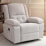 FLEXISPOT XRC2 360° Swivel Rocker Recliner for Adults, Nursery Glider Recliner with Massage and Heating, Manual Rocking Chair for Living Room, Bedroom, Light Grey