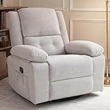 FLEXISPOT XRC2 360° Swivel Rocker Recliner for Adults, Nursery Glider Recliner with Massage and Heating, Manual Rocking Chair for Living Room, Bedroom, Light Grey
