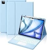 FOGARI Keyboard Case for iPad Air 13 M2 2024/M3 2025&iPad Pro 12.9(6th/5th/4th/3rd Gen),Detachable Wireless Keyboard Cover,Multi-Touch Trackpad,with Pencil Holder,Auto Sleep/Wake,Sky Blue