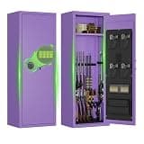 Greenvelly 14-16 Gun Safe for Rifles and Pistols, Rifle Safe with Keyboard Lock, Gun Cabinet with Dual Alarm and Mute Mode, Quick Access Gun Safe with 4 Pistol Pockets and Gun Rack for Home, Purple
