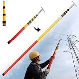 Electrical Safety Rescue Hot Stick for Emergency Rescue, Portable Insulated Rescue Hook and Pole with Strage Bag, Fiberglass Rescue Life Hook