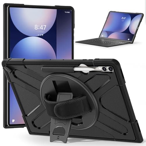 Anti-yellowing tablet cover Case Compatible with Samsung Galaxy Tab S9 Ultra 14.6" X910/Tab S8 Ultra 14.6" X900/X906 Case with 360°Kickstand Case + Pen Holder Compatible with Type Cover Keyboard, Shoc
