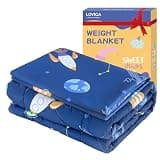 LOYIGA Weighted Blanket with Removable Duvet Case 3lbs 36” x 48”,Reversible Heavy Blanket (Blue)