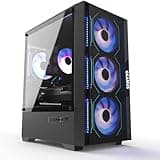 OKAMUS Prebuilt Desktop Computer, i7 CPU Up to 3.9GHz, Integrated Graphics Tower PC, 16GB DDR3 RAM, 256GB M.2 SSD, RGB Fans x4,Win11 Home, WiFi 6+BT5.3, 400W PSU