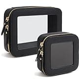 FFpaw Travel Clear Makeup Bag Set, TSA Approved Cosmetic Bag Case with Zipper Portable Makeup Pouch Toiletry Bag Traveling Cosmetic Organizer Storage Bag Car Organizer Car Essentials