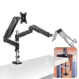 NYTFHMS Monitor Stand Monitor and Laptop Mount 2-in-1 Adjustable Dual Arm Desk Mounts Column Type Dual Monitor Stand Arm, Vesa Mount 75/100Mm with C Clamp Tv Stands,B-Column 40CM