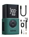 AstroAI Tire Inflator L7S Portable Air Compressor Cordless Bike Pump with Digital Dual Values Display, 150 PSI Car Tires Pump with LED Lights Air Pump for Cars, Motorcycles, Bikes, Balls Green