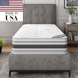 Ottomanson Twin XL 12" Hybrid Mattress - Meditation Antistatic Quilted Cover - Made in USA - Firm Support - Individually Pocketed Coils & CertiPUR-US Foam - Fiberglass-Free - Bed in a Box