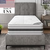 Ottomanson Twin XL 12" Hybrid Mattress - Meditation Antistatic Quilted Cover - Made in USA - Firm Support - Individually Pocketed Coils & CertiPUR-US Foam - Fiberglass-Free - Bed in a Box