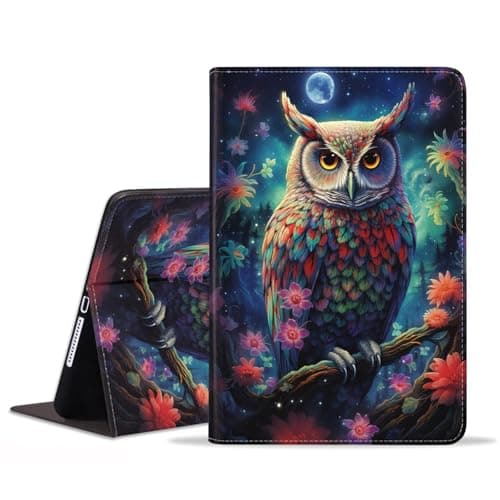 BXIKEOPIU Case for Samsung Galaxy Tab S10 Lite 10.9"/ S10 FE 10.9"/ S9 FE 10.9"/ S9 11", Slim PU Leather Stand Folio Cover with Auto Sleep Wake, Owl