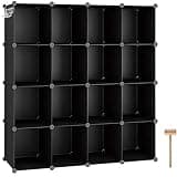 C&AHOME 16 Cube Storage Organizer Cube Shelves Units Storage Cubes, Black