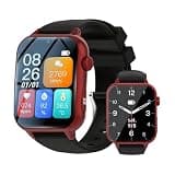 Mothdust Senior Smartwatch with GPS Location Fall Alert Real Time Video Call Voice Time Announcement IP67 Waterproof Multi Language Interface Emergency SOS Bracelet for Older Adults(Red)
