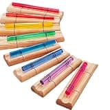 432Hz Set of 8 Pcs Colored Crystal Hand Chime, C7/ D7/ E7/ F7/ G7/ A7/ B7/ C8 Energy Bar Chime for Meditation Sound Bath Balance Chakra
