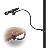 Kereal Microphone Stand Arm Gooseneck 22” Extender Mic Clip With 1/4" to 3/8" Adapter Mount & Metal Crab Clamp,Mic Holder For Podium,Kick Drum,Compatible with Fifine,Shure,Blue,Snowball,AT2020,Razer