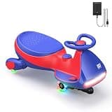FanttikRide N7 Classic Electric Wiggle Car with Pedal, Rechargeable Battery, Ride on Toys, Swing Car, 2 Speeds, Anti-Rollover, Flashing Light Wheels, Bluetooth, Ages 3+, 150 Lbs, Blue