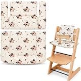 HAPGAO High Chair Cushion Compatible with Stokke Tripp Trapp, Soft Padded Seat and Backrest, Fits Baby Set, Wipeable Machine Washable Cover, Nature Print (Little Lamb)