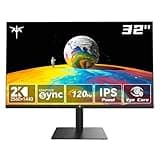 KTC 32 Inch 2K Monitor 120Hz, 1440P IPS Computer Monitor, Frameless QHD PC Monitor for Office & Gaming, Eye Care, G-Sync/FreeSync, 109% sRGB, HDR, HDMI/DP, Tilt Adjustable, VESA Mountable, H32T13