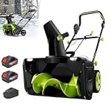 Cordless Snow Blower, 3500W Brushless Motor, 180° Adjustable Throwing Direction, Clearing Width 50cm/20in, Distance 7.6m/25ft