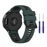 FVBBVCKAA Double Color Silicone Strap Fit For Garmin Forerunner 235 220 620 630 735 735XT Band Sport Bracelet Watch Band Replacement(Green black)