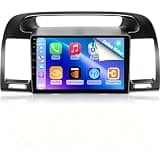 Volxcereo Car Radio for Toyota Camry 2002 2003 2004 2005 2006, 9 inch Touch Screen Stereo with Carplay/Android Auto, Mirror Link, Bluetooth, SWC, FM/RDS Radio, EQ, YouTube Video