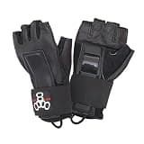 Triple Eight Hired Hands Skateboarding Wrist Guard Gloves, Large, Black (604352 80003)