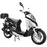 X-PRO 50 Moped with 10" Aluminum Wheels, Rear Trunk! Electric/Kick Start! (Black)