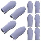 VILLFUL 10pcs Blue Gaming Finger Sleeves Breathable Silver Fiber Finger Covers with Anti-Slip Protection for Touchscreen Devices and Mobile Gaming