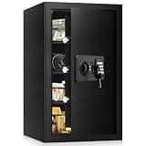 5.2 Cub Large Fireproof Safes for Home Use, Digital Security Safe Home Safes Fireproof Waterproof with Combination Lock and 3 Removable Shelves, Anti-Theft Fire Safe Box for Document Money Valuables