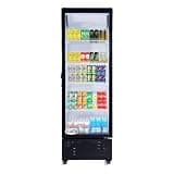 Pemberly Row 23" One Glass Door Display Merchandiser Refrigerator, 10 Cu. Ft. Capacity, Adjustable Temperature, Frost Free, Freestanding Commercial Cooler, 4 Shelves, ETL Listed