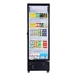 Pemberly Row 23" One Glass Door Display Merchandiser Refrigerator, 10 Cu. Ft. Capacity, Adjustable Temperature, Frost Free, Freestanding Commercial Cooler, 4 Shelves, ETL Listed