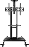 SDdPulse Rolling TV Stand, Mobile TV Cart, Mobile TV Rack Bracket Monitor Cart, 32-75 Inches Applicable, with 360-directional Rotating Wheels to Move