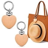 2 Pack Hat Clips for Travel on Bag, Strong Grip Hat Holder for Bags Backpack Cruise Beach Vacation Essentials, Space Saving Travel Accessories for Women Men (Wooden Heart Shape)