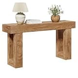 LITTLE TREE 63 Inches Long Console Table for Entryway, Sofa Table Behind Couch, Wooden Entry Table Foyer Hallway Table, Industrial Console Sofa Table for Living Room, Oak Color