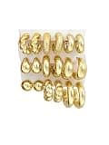 9 Pairs Gold Hoop Earrings for Women Trendy, Gold Plated Big Classics Hypoallergenic Stack, Thick Open Twisted Huggie Hoops Earring Set
