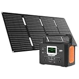 HOWEASY Portable Power Station 300W,222Wh Solar Generator with Foldable 60W Solar Panel,Fast Charging Power Bank with AC Outlet 110V for Outages, Camping, RV, Emergencies