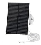 Solar Panel for Security Cameras, 1.6W USB-C Solar Charger with 10ft Cable, IP65 Weatherproof, 360° Adjustable Wall Mount Bracket – Continuous Outdoor Power Supply, White