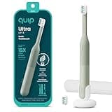Quip Ultra Lite Sonic Electric Toothbrush, Slim Lightweight Design, 3 Brushing Modes, 15X More Plaque Removal, Pressure Sensor & 30-Day Battery, Meadow Green