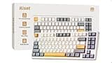 Kisnt KN85 Wireless Mechanical Keyboard, 75% Layout, Bluetooth/2.4GHz/USB-C, Custom RGB Backlit, Hot-Swappable Linear Switch, Creamy Sound for Gaming/Typing (Retro Beige)