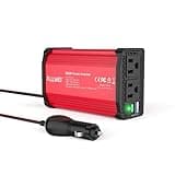 ALLWEI 300W Power Inverter 12V DC to 110V AC Car Inverter with 27W PD USB-C &18W USB-A Fast Charging, Car Charger Cigarette Lighter Adapter for Phone, Laptop and Small Devices on Road Trip-Red