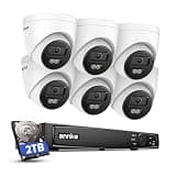 ANNKE 4K PoE Security Camera System, 12MP H.265+ 8CH NVR with 2TB HDD, 6Pcs 8MP IP Turret Outdoor Cams, AI Human & Vehicle Detection, Spotlight Color Night Vision for Outdoor Surveillance, IP67