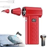 Mini Turbo Snow Blower for Car, Portable Mini Turbo Jet Fan Snow Blower with 6 Adjustable, Hand Held 130,000 RPM Led Turbo Snow Blowers, Electric Air Duster for Drying, Snow Removal, Cleaning (Red)