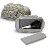 Locadence Fake Rock Key Hider, Decorative Weather Proof Resin Hidden Key Holder, Hidden Storage Box for Outdoor Garden, Flower Beds, Yard, Light Gray