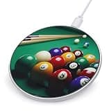 Billiards Wireless Charger 10W Portable Fast Wireless Charging Pad Compatible with Phone Slim Charging Station Lightweight Charger Mat Charging Block for Travel Home Office