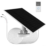 6W Solar Panel Charger for Ring Doorbell with 10ft Cable IP66 Waterproof Monocrystalline Silicon 360 Degree Adjustable Mount Bracket for Outdoor Power Supply