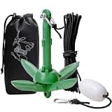 BocBoz Kayak Anchor Boat Anchor for Kayaks, Canoes, SUP Paddle Boards & Jet Skis, Folding Anchor with 40ft Anchor Tow Rope and Carrying Bag- 1.5 lb-Green