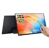 CAPERAVE 15.6'' Portable Monitor Touchscreen, FHD IPS Touch Screen with Tempered Glass, Travel Monitor with Kickstand & Speaker, HDMI USB C External Monitors for Mac Laptop Phone Computer